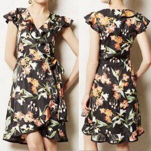 Anthropologie Hibiscus Floral Wrap Dress (Size 4) Hi There from Karen Walker